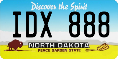 ND license plate IDX888