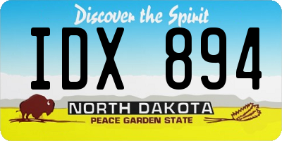 ND license plate IDX894