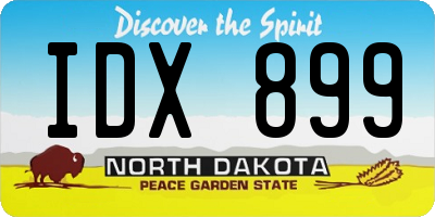 ND license plate IDX899
