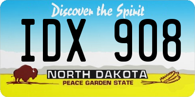 ND license plate IDX908