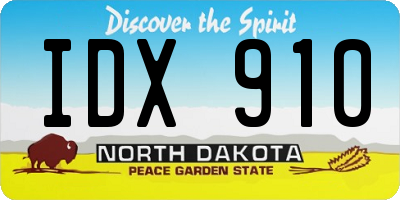 ND license plate IDX910