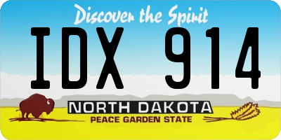 ND license plate IDX914