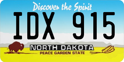ND license plate IDX915