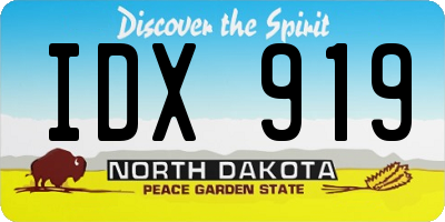 ND license plate IDX919