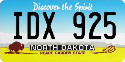 ND license plate IDX925