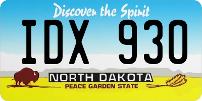 ND license plate IDX930