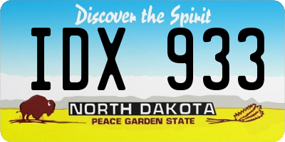 ND license plate IDX933