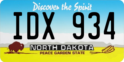 ND license plate IDX934