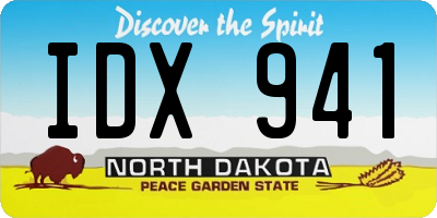 ND license plate IDX941