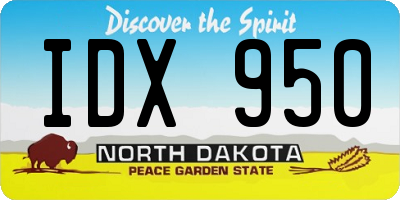 ND license plate IDX950
