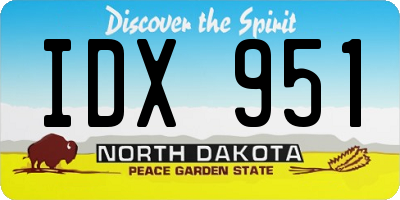 ND license plate IDX951