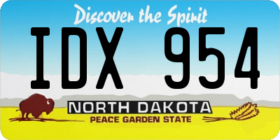 ND license plate IDX954