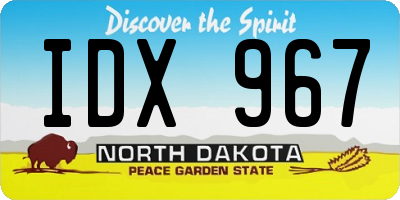 ND license plate IDX967