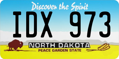 ND license plate IDX973