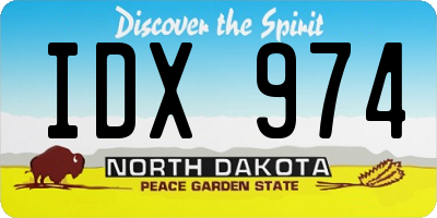 ND license plate IDX974