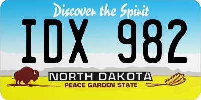 ND license plate IDX982
