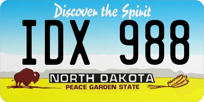 ND license plate IDX988