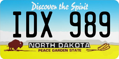 ND license plate IDX989