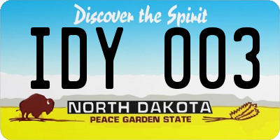 ND license plate IDY003