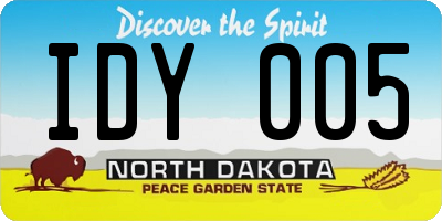 ND license plate IDY005