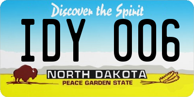 ND license plate IDY006