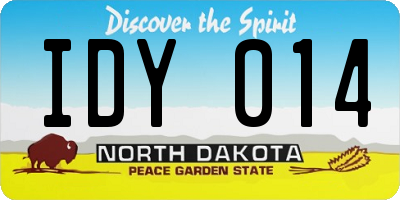 ND license plate IDY014