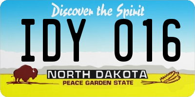 ND license plate IDY016