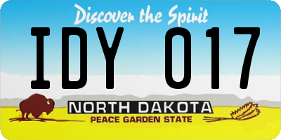 ND license plate IDY017