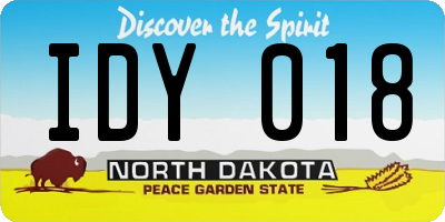 ND license plate IDY018