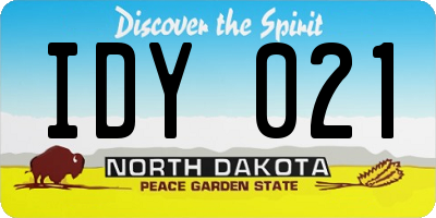 ND license plate IDY021