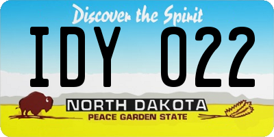 ND license plate IDY022