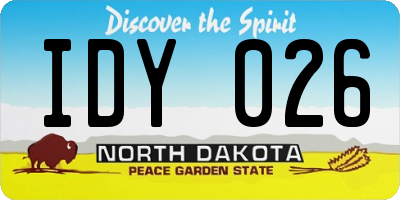ND license plate IDY026
