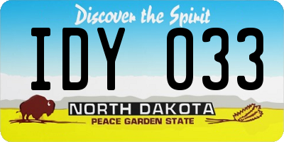 ND license plate IDY033