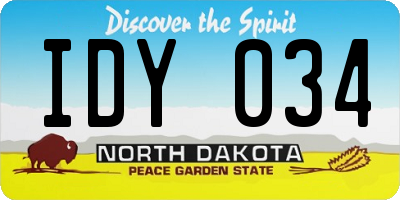 ND license plate IDY034