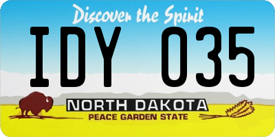 ND license plate IDY035