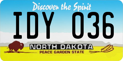 ND license plate IDY036