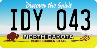 ND license plate IDY043