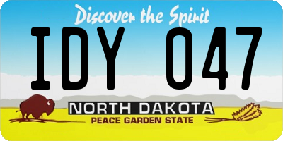 ND license plate IDY047