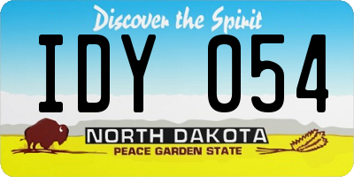 ND license plate IDY054