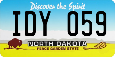ND license plate IDY059
