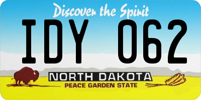 ND license plate IDY062
