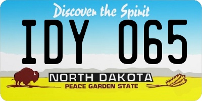 ND license plate IDY065