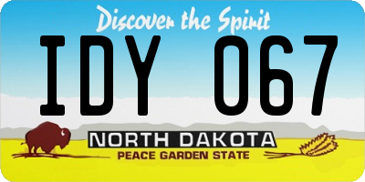 ND license plate IDY067