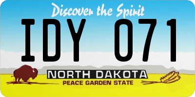 ND license plate IDY071
