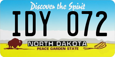 ND license plate IDY072
