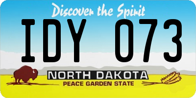ND license plate IDY073