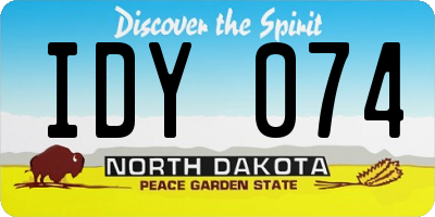 ND license plate IDY074