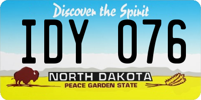 ND license plate IDY076