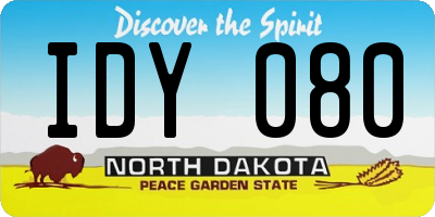 ND license plate IDY080