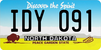 ND license plate IDY091